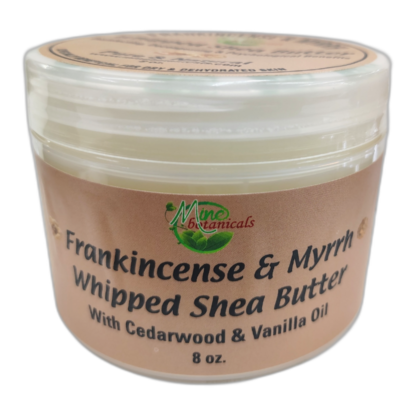 Frankincense & Myrth Whipped Shea Butter with Cedarwood & Vanilla Oil 8oz by Mine Botanicals