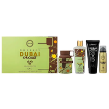 Odyssey Dubai Chocolat 4 piece Gift Set (3.4oz EDP, 3.4oz shower gel, 6.8oz body spray, 0.34oz travel)