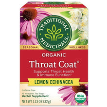 Traditional Medicinals, Organic Throat Coat Lemon Echinacea, Tea Bags, 16 Ct, 1.13 oz