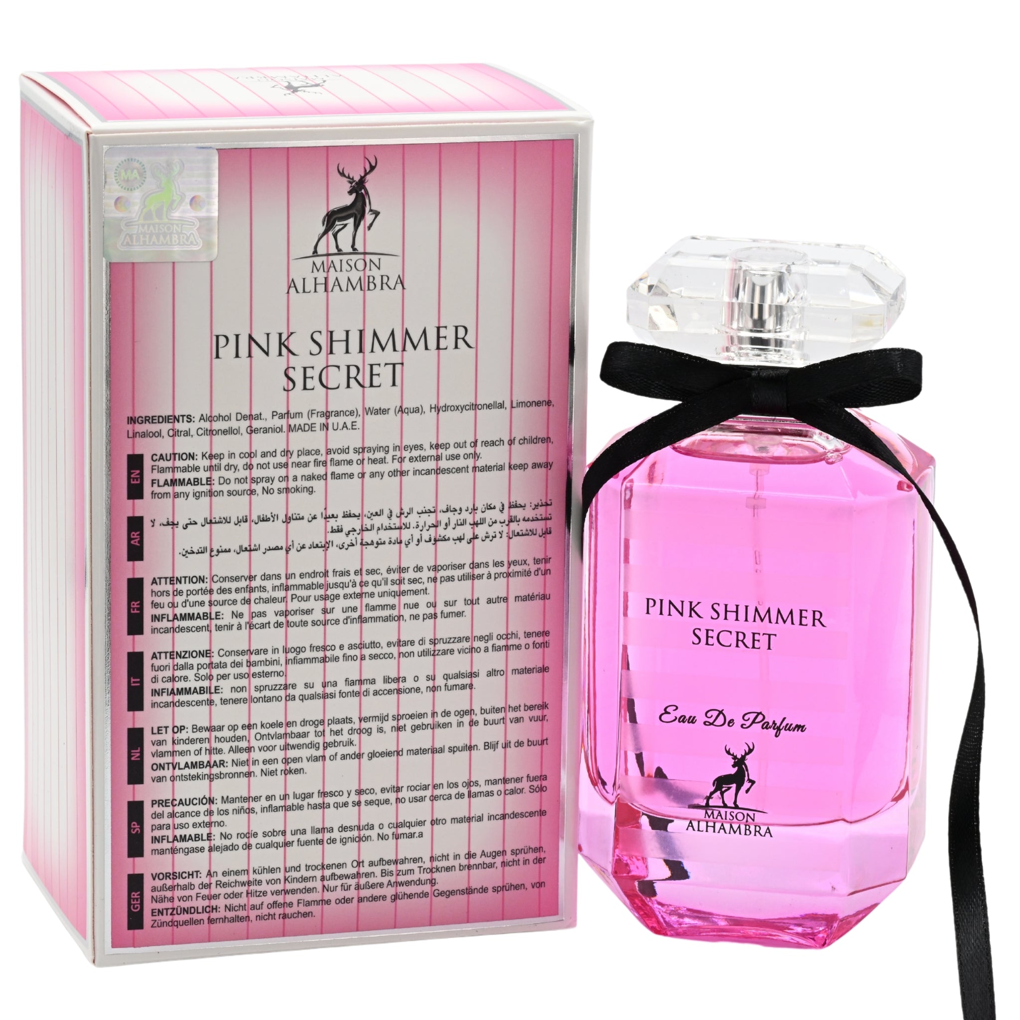 香水(女性用) MAISON ALHAMBRA PINK SHIMMER SECRET100ml Maison Alhambra Ladies Pink Shimmer Secret EDP Spray 3.38 oz