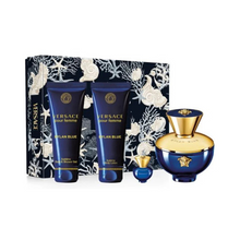 Versace Dylan Blue for Women 4 piece EDP Gift Set (3.4oz EDP, 0.17oz EDP, 3.4oz shower gel, 3.4oz lotion)
