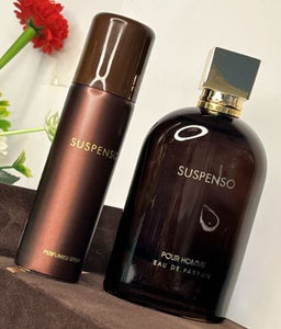 Suspenso Pour Homme with FREE Deo Spray Eau De Parfum 100ml 3.4 FL OZ By Fragrance World