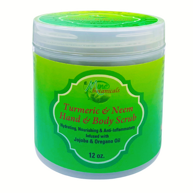 Turmeric & Neem Hand & Body Scrub Infused with Oregano Oil 12oz by Mine Botanicals