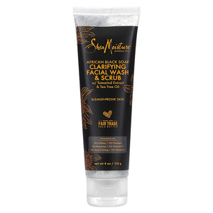 African Black Soap Clarifying Facial Wash & Scrub 4 oz 113 g By Shea Moisture