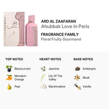 Ahubbak Love In Paris Eau De Parfum By Ard Al Zaafaran 100ml 3.4 FL OZ