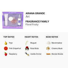 Ariana Grande Ari 3 piece EDP Gift Set (3.4oz EDP, 4oz body mist, 3.4oz lotion)