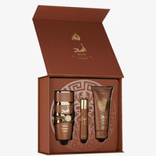 Asad Bourbon for Men 3 piece EDP Gift Set by Lattafa (3.4oz EDP, 3.4oz shower gel, 0.4oz travel spray)
