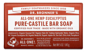 Dr Bronner's Hemp Eucalyptus Pure-Castile Bar Soap 5 oz