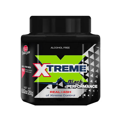 Xtreme Black Performance Hair Gel Real +48H Xtreme Control 8.81 Oz (250g)