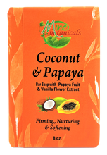 Coconut & Papaya Bar Soap with Papaya Fruit & Vanilla Flower Extract 8oz by Mine Botanicals