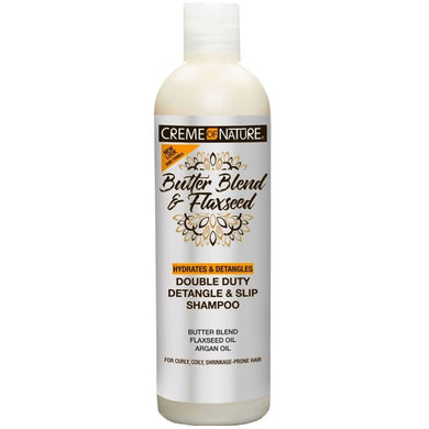 Creme of Nature Butter Blend & Flaxseed Double Duty Detangle & Slip Shampoo 12 oz