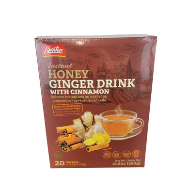 Instant Honey Ginger Drink With Cinnamon By Lipatea 20x Sachets (18g x 20) Net Wt 12.6 OZ (360g )