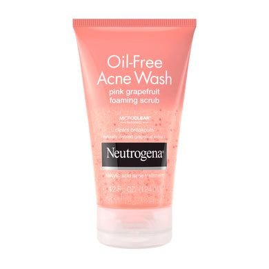 Neutrogena Oil-Free Acne Wash Pink Grapefruit Foaming Scrub, 4.2 Oz (124ml)