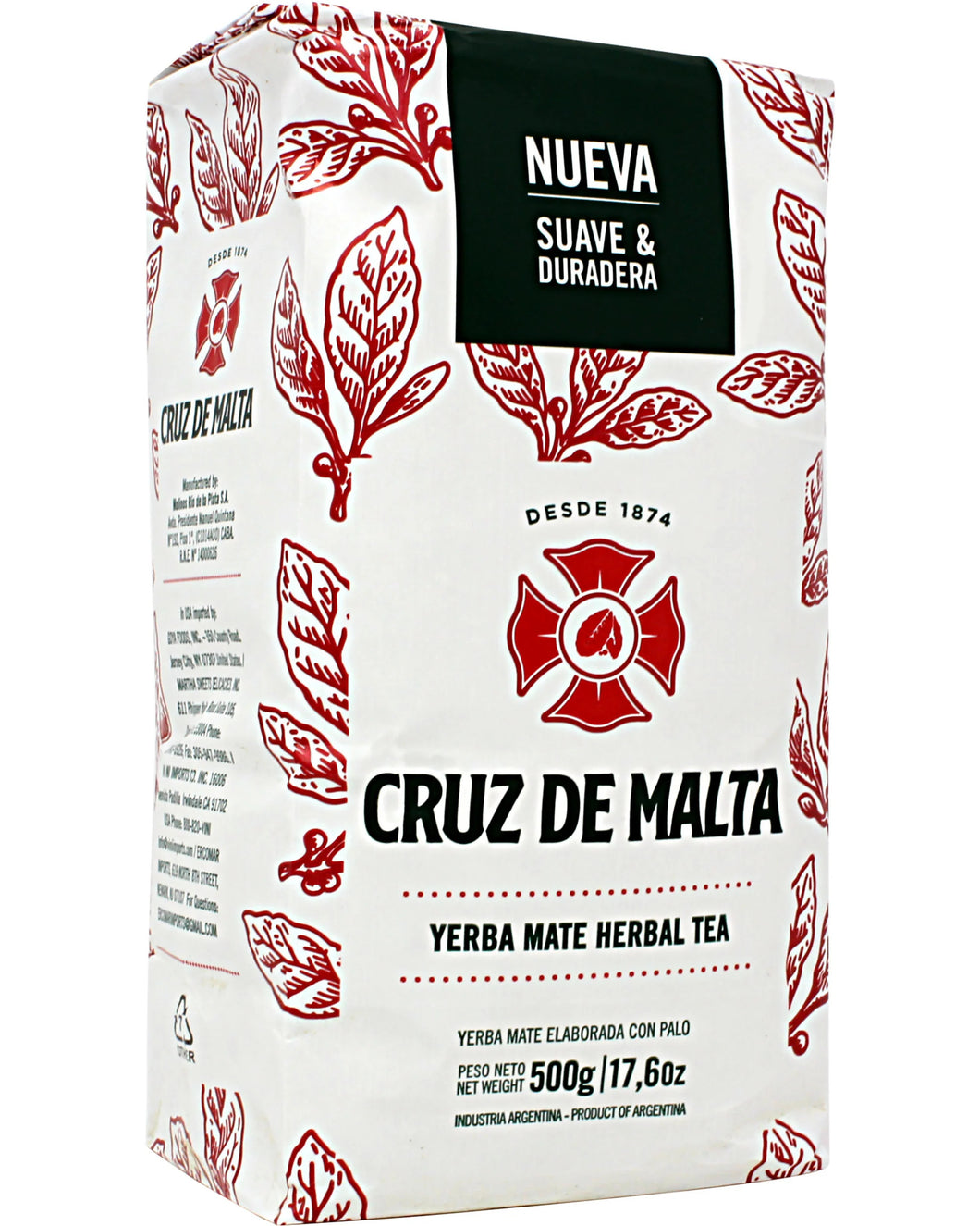 Suave & Duradera Cruz De Malta Yerba Mate Herbal Tea 17.6 oz 500g Made In Argentina