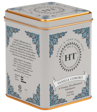 Vanilla Comoro Decaf Tea 20X Sachets By Harney & Sons Fine Teas 1.4 oz 40g