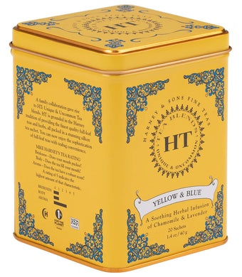 Yellow & Blue Herbal Infusion Tea 20X Sachets By Harney & Sons Fine Teas 1.4 oz 40g