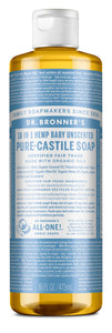 Dr Bronner's 18-In-1 Hemp Baby Unscented Pure-Castile Soap 16fl oz 473ml