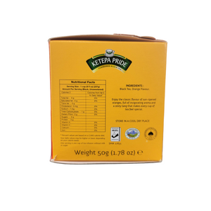 Ketepa Tea - Orange Flavoured Tea - 25 tea bags Net Weight 50g