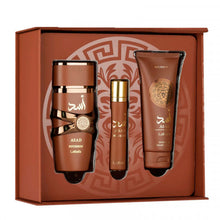 Asad Bourbon for Men 3 piece EDP Gift Set by Lattafa (3.4oz EDP, 3.4oz shower gel, 0.4oz travel spray)