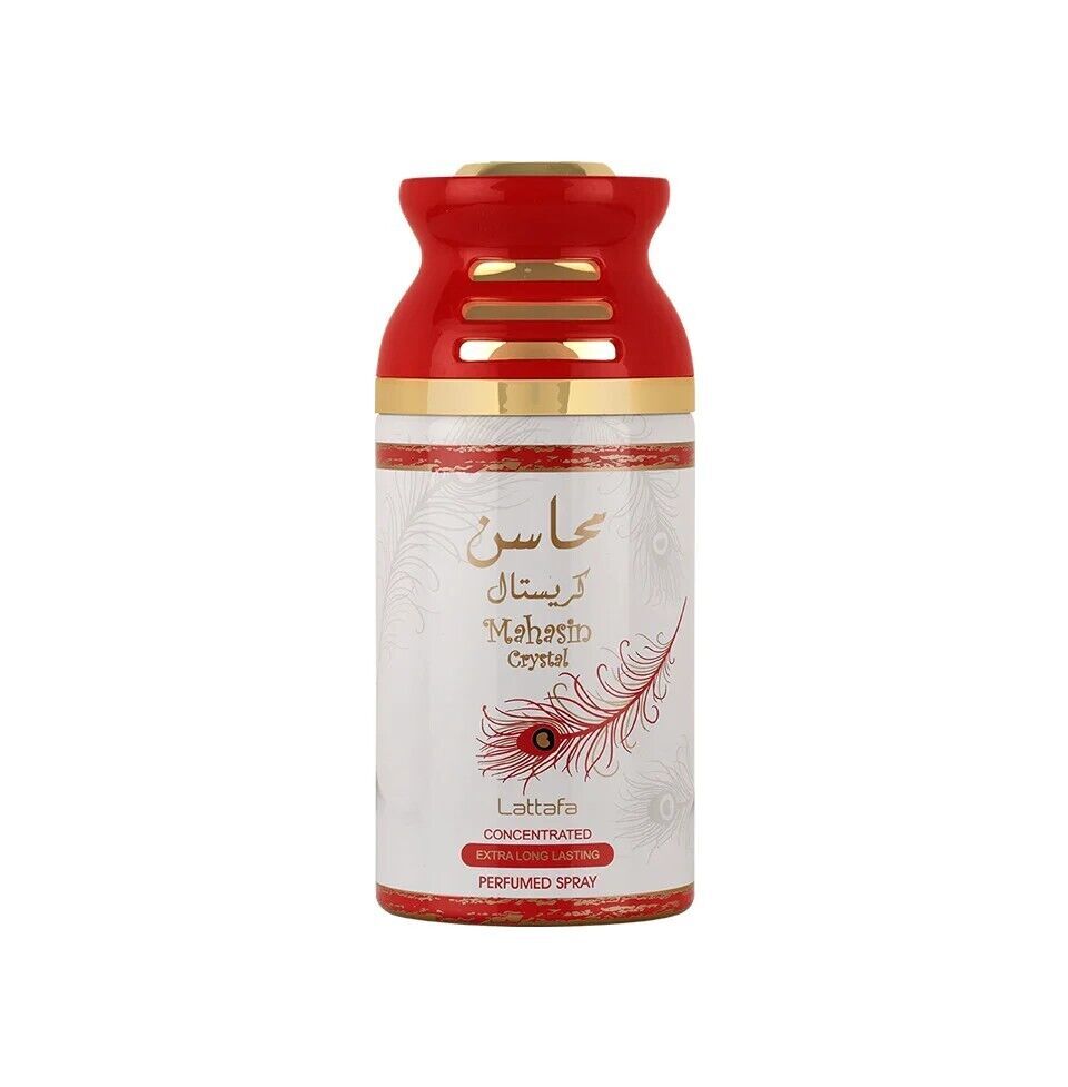 Mahasin Crystal Concentrated Perfumed Spray By Lattafa 250ml 8.5