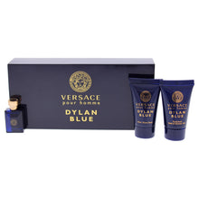 Versace Dylan Blue for Men 3 piece mini Gift Set (0.17oz EDT, 0.8oz shower gel, 0.8oz after shave)