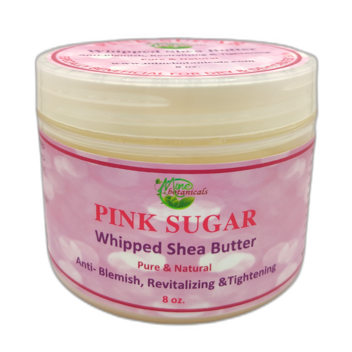 Pink Sugar Whipped Shea Butter with lemon & Coconut Oils 8oz by Mine Botanicals