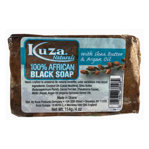 Kuza 100% African Black Soap With Shea Butter & Argan Oil 4 oz Soap Bar Made In Ghana