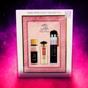 Rose Paris Night Collection 3-Piece Gift Set Eau De Parfum / Air Freshener / Mist By Ard Al Zaafaran