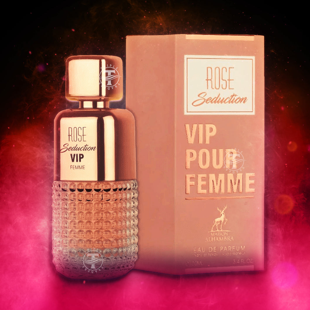Rose Seduction VIP Pour Femme Eau De Parfum by Maison Alhambra 100ml 3.4 FL OZ