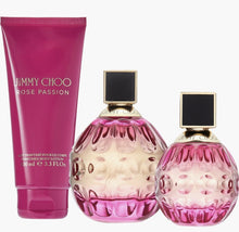 Jimmy Choo Rose Passion for Women Eau De Parfum 3 piece Gift Set (3.3oz EDP, 3.3oz body lotion, 1.3oz EDP)