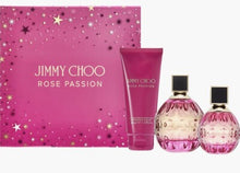 Jimmy Choo Rose Passion for Women Eau De Parfum 3 piece Gift Set (3.3oz EDP, 3.3oz body lotion, 1.3oz EDP)