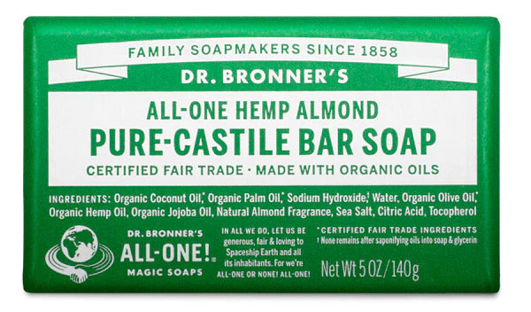 Dr Bronner's Hemp Almond Pure-Castile Bar Soap 5 oz