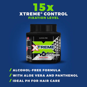 Xtreme Black Performance Hair Gel Real +48H Xtreme Control 8.81 Oz (250g)