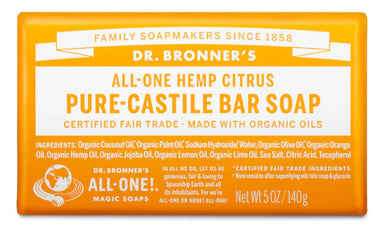 Dr Bronner's Hemp Citrus Pure-Castile Bar Soap 5 oz