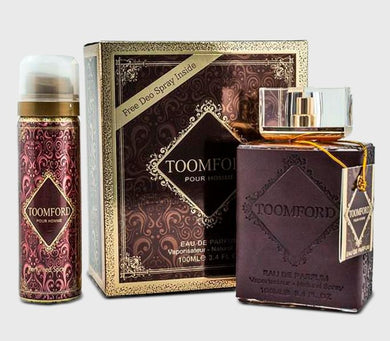 TOOMFORD Pour Homme Eau De Parfum + FREE Deo Spray By Fragrance World 100ml 3.4 fl oz