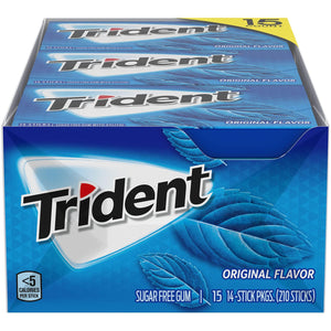 Trident Original Flavor Gum - Sugar Free - 15X  14-Stick Pkgs. (210 sticks)