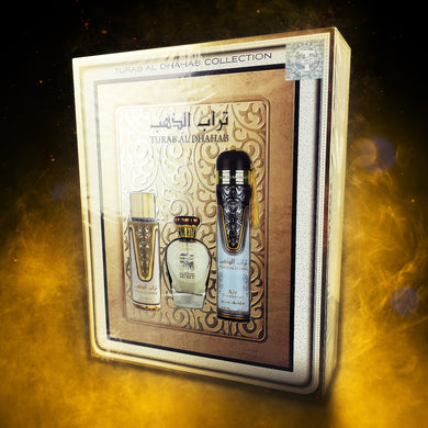 Turab Al Dhahab Collection 3-Piece Gift Set Eau De Parfum / Air Freshener / Mist By Ard Al Zaafaran