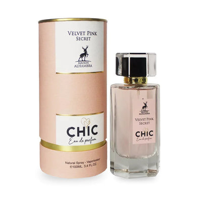 Velvet Pink Secret CHIC Eau De Parfum By Maison Alhambra 100ml 3.4 FL OZ
