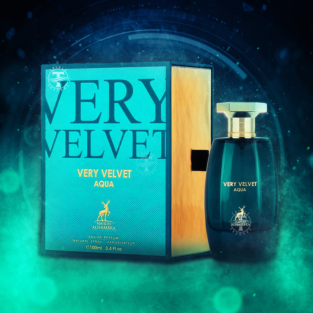 Very Velvet Aqua Eau De Parfum By Maison Alhambra | Lattafa 100ml 3.4 FL OZ Oriental Perfume