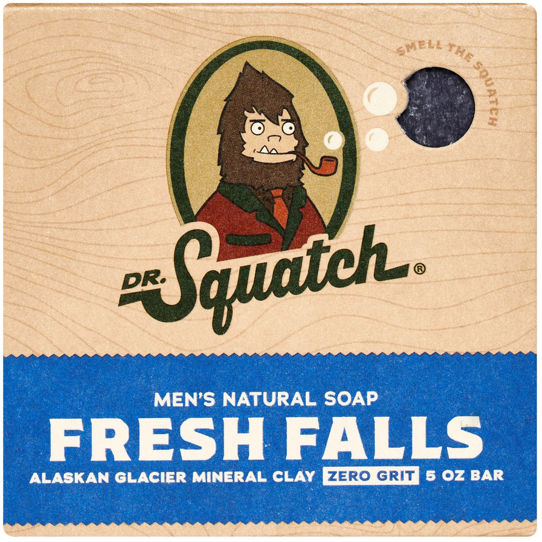 Dr. Squatch All Natural Bar Soap for Men with Zero Grit, Fresh Falls 5 OZ (141g)