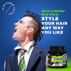 Xtreme Black Performance Hair Gel Real +48H Xtreme Control 8.81 Oz (250g)