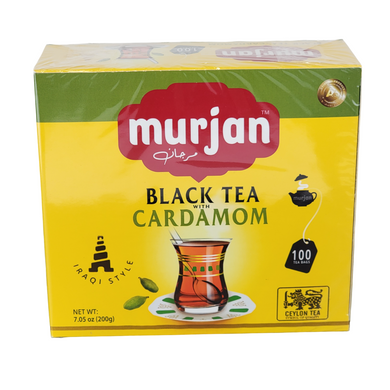 Murjan Black Tea With Cardamom Iraqi Style 100 Tea Bags 7 oz 200 g