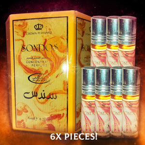 6X PIECES OF Sondos Concentrated Perfumes - Al Rehab Crown Perfumes ( 6ml  x 6 )