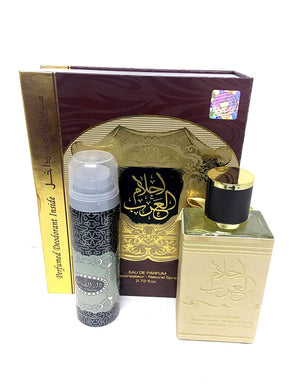 Ahlam al Arab Spicy Woody Musky Eau de Perfume 80ml with Deodrant by Ard Al Zaafaran Perfumes