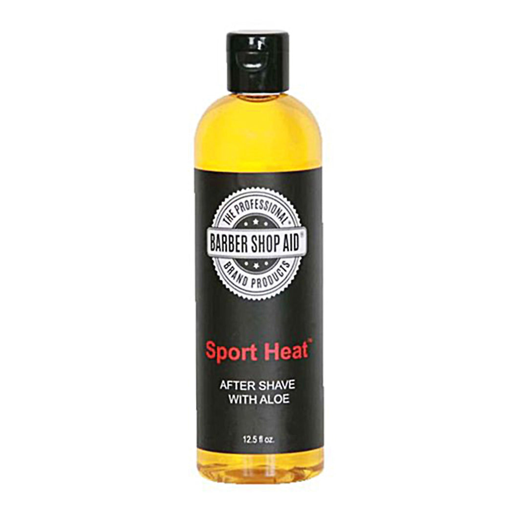 Barber Shop Aid - Sport Heat - Aftershave with Aloe - 12.5 Fl Oz