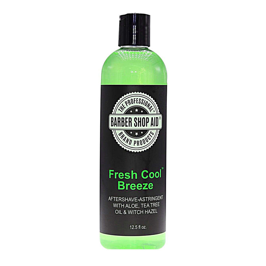 Barber Shop Aid - Fresh Cool Breeze - Aftershave Astringent - With Aloe, Tea Tree Oil & Witch Hazel 12.5 Fl Oz