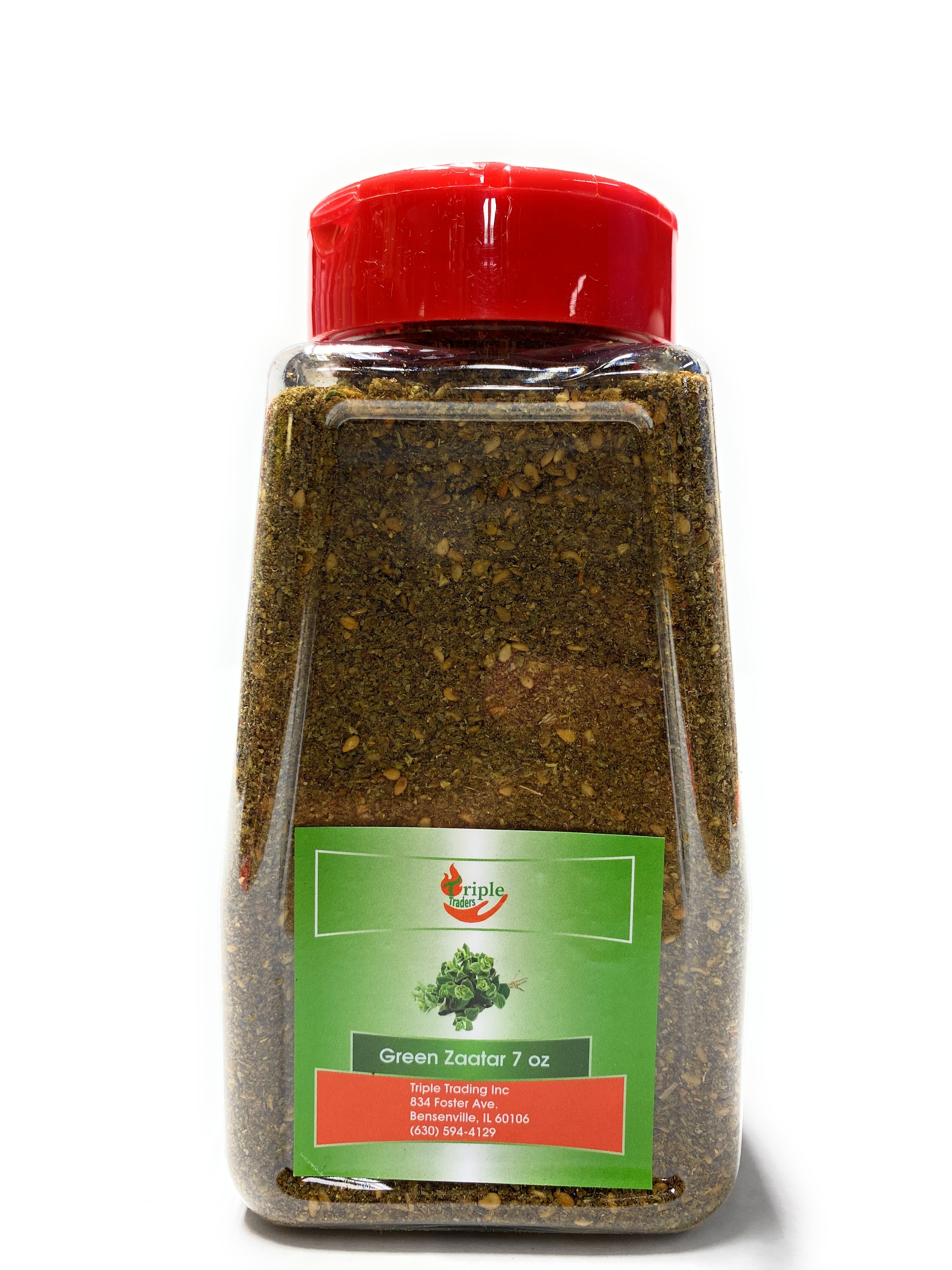 Sadaf Zaatar Seasoning - Green Zaatar Spice for Cooking and Food Seasoning  - Spices & Seasonings - Middle Eastern Cuisine - Halal - 4.7 oz PET Bottle