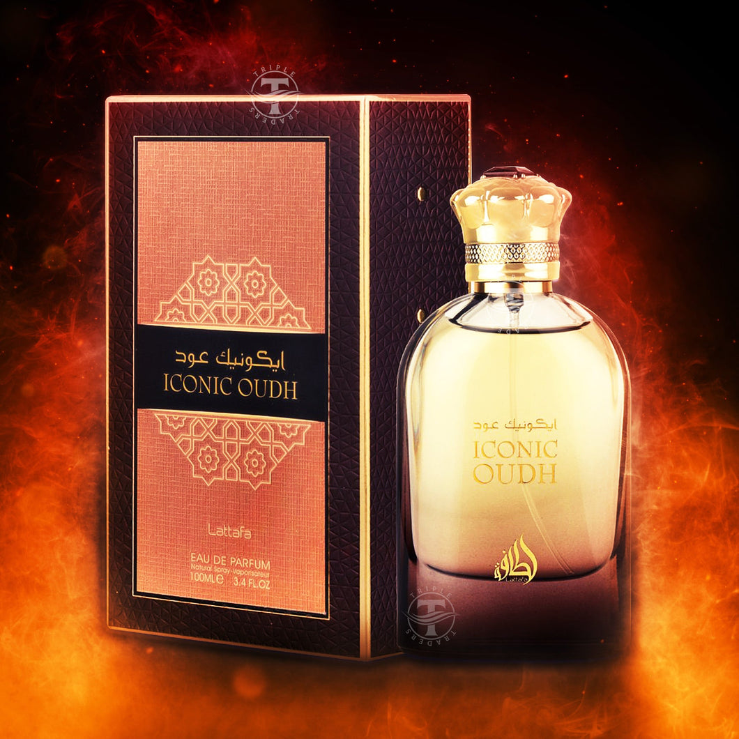 Iconic Oud Eau De Parfum By Lattafa Oriental Perfume 100ml 3.4 fl oz
