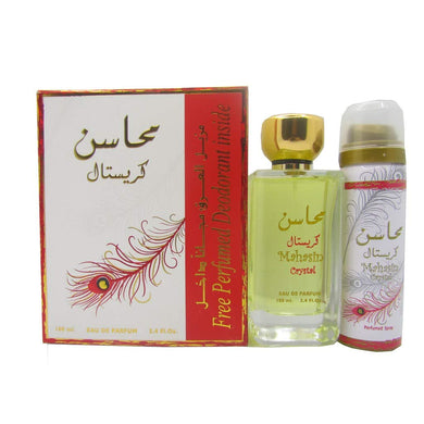 Mahasin Crystal with Deo for Women EDP - 100 ML (3.4 oz)by Lattafa Perfumes