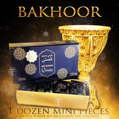 Mini Bakhoor - 12x Pieces Per Pack - Qisaty By Nabeel - Imported From UAE